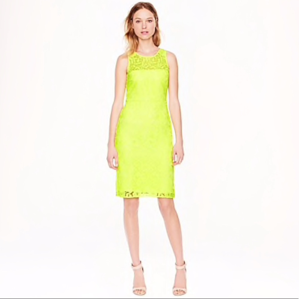 J.Crew Neon Lace Shiftdress